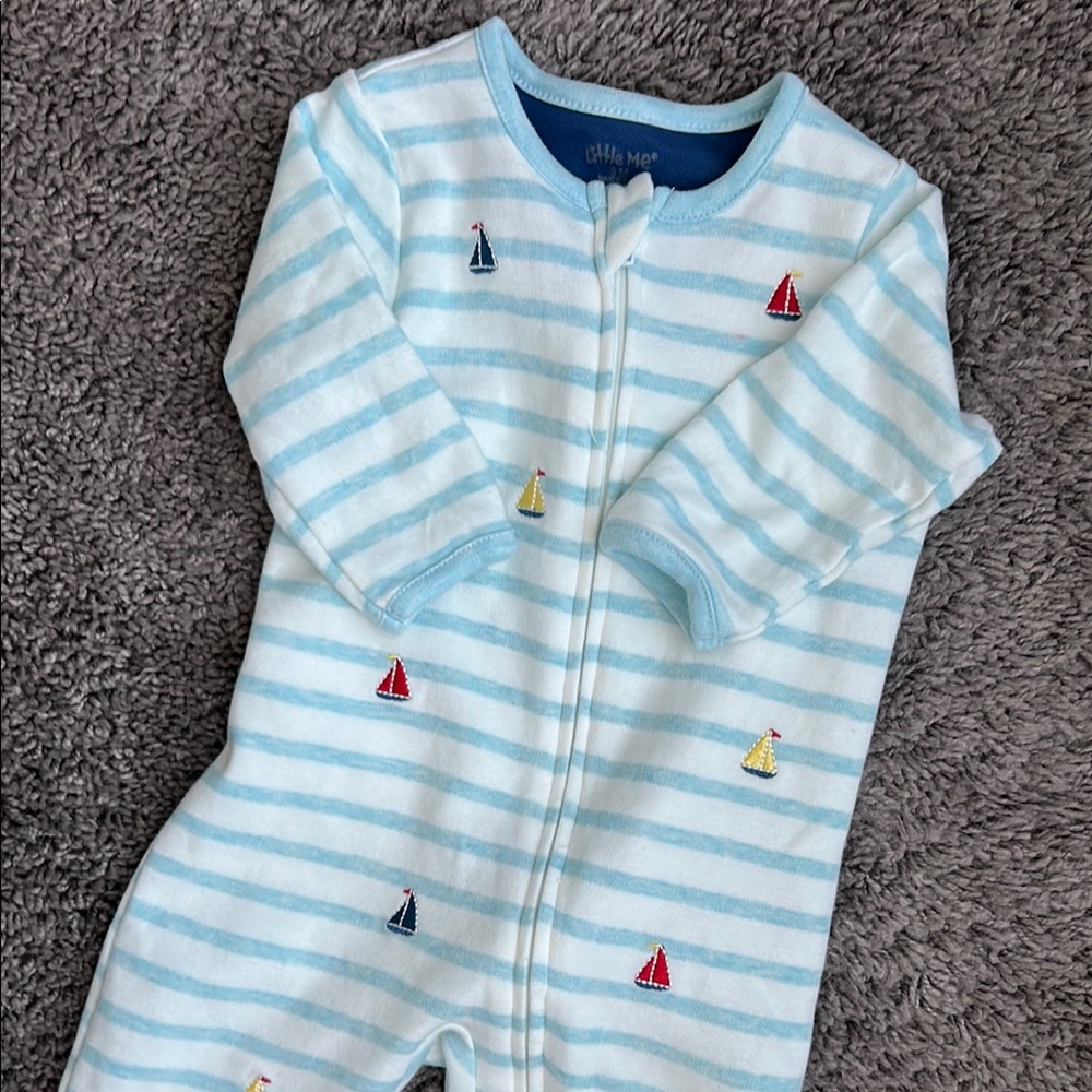 Little Me Striped Nautical Footie 3M baby boy